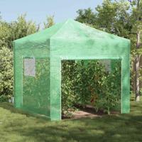 Kas met pop-up frame met dak Groen 290 x 290 x 315 cm IJzer