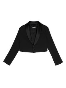 DSQUARED2 KIDS blazer crop à revers satinés - Noir