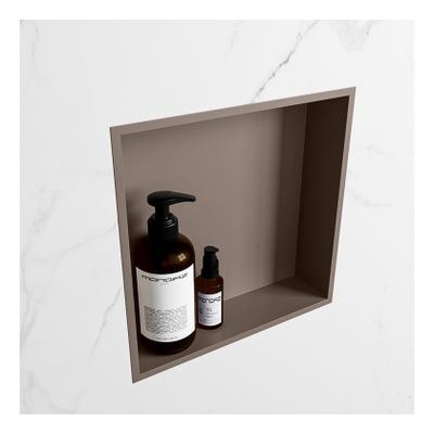 Wandnis Solid Surface Easy | In- en opbouw | 30x30x8 cm | 1 vak | Smoke/Talc