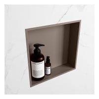 Wandnis Solid Surface Easy | In- en opbouw | 30x30x8 cm | 1 vak | Smoke/Talc