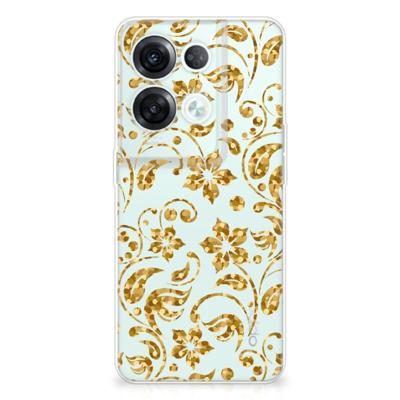 OPPO Reno8 Pro | TPU Case | Gouden Bloemen OPPO Reno8 Pro | TPU Case | Gouden Bloemen