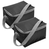 2x kleine koeltas voor 6 blikjes - zwart - lunch-drankjes-medicijnen - 20 x 13 x 13 cm 2x kleine koeltas voor 6 blikjes - zwart - lunch-drankjes-medicijnen - 20 x 13 x 13 cm
