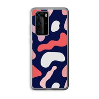 Memphis Shapes Pink: Huawei P40 Pro Transparant Hoesje