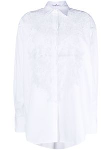 Ermanno Scervino chemise à empiècements en dentelle - Blanc