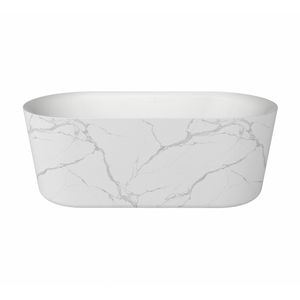 Vrijstaand Ligbad Best Design Bianco Marble 179x85x60cm Mat Marmerlook Wit Incl. Waste