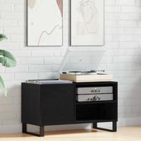 Platenkast met plank Zwart eiken 85 x 38 x 48 cm Bewerkt hout