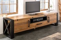 Massief TV-lowboard THOR 200cm gerecycled grenenhout in industrieel design - 40684 - thumbnail