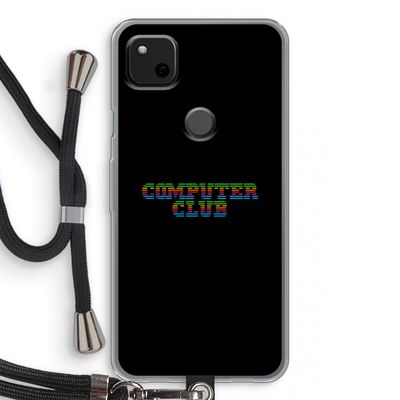 Retro: Pixel 4a Transparant Hoesje met koord