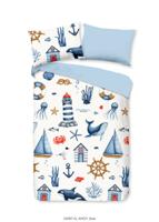 Good Morning Ledikant babydekbedovertrek "maritiem" - Blauw - (100x135 cm) - Katoen