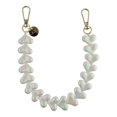 Telefoonkoord Heart - Wit Glimmend - Goud Telefoonkoord Heart - Wit Glimmend - Goud