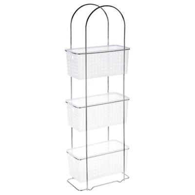 5Five Doucherekje/badkamerrekje staand - metaal/kunststof - met 3 lagen - 30 x 15 x 85 cm