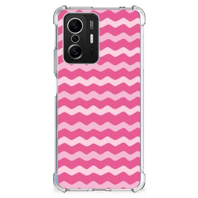 Xiaomi 11T | 11T Pro Doorzichtige Silicone Hoesje Waves Pink Xiaomi 11T | 11T Pro Doorzichtige Silicone Hoesje Waves Pink