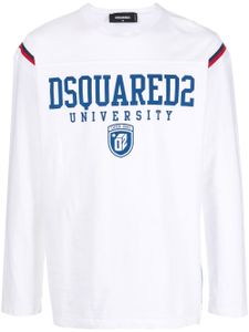 DSQUARED2 t-shirt imprimé à manches longues - Blanc