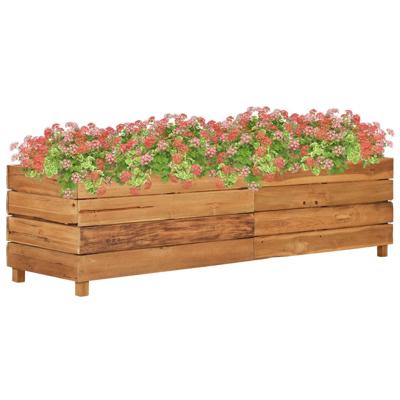Plantenbak verhoogd 150x40x38 cm gerecycled teakhout en staal