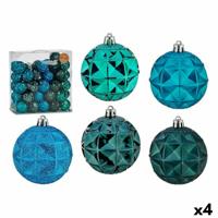 Set kerstballen Turkoois 7 cm (4 Stuks)