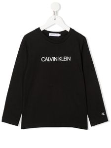 Calvin Klein Kids t-shirt en coton à logo - Noir