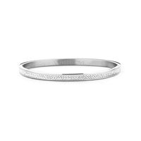 Key Moments 8KM BC 0047 Stalen Bangle met Kristal Grootte 58x50 mm Zilverkleurig / Wit