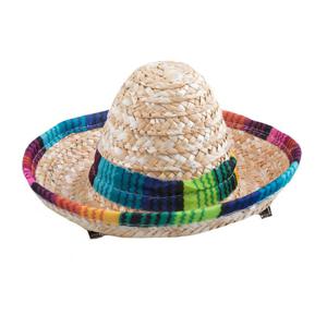 Mexicaanse mini Sombrero hoedje voor dames - carnaval/verkleed accessoires - multi kleuren - stro