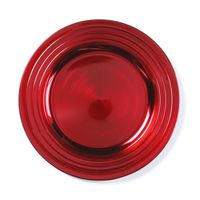 Kaarsenbord/plateau rood 33 cm rond - thumbnail