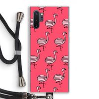 Flamingo: Samsung Galaxy Note 10 Plus Transparant Hoesje met koord