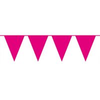 Magenta roze vlaggentjes slinger 10 meter - thumbnail