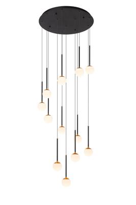 Lucide CALINA - Hanglamp - Ø 69,9 cm - LED Dimb. - CCT - 12x7W 2200K/3300K - Zwart | Premium Lucide CALINA - Hanglamp - Ø 69,9 cm - LED Dimb. - CCT - 12x7W 2200K/3300K - Zwart | Premium