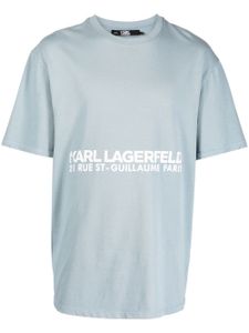 Karl Lagerfeld t-shirt en coton biologique à logo imprimé - Bleu