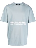 Karl Lagerfeld t-shirt en coton biologique à logo imprimé - Bleu