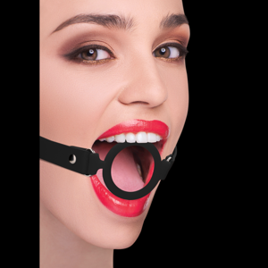 Ouch! by Shots Silicone Ring Gag with Leather Straps