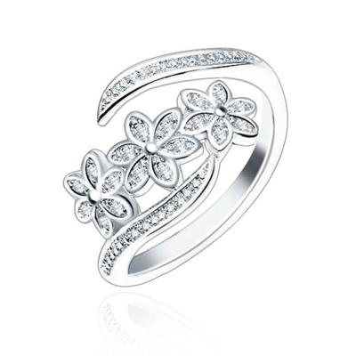 Mode elegante verstelbare bloemen met diamant wijsvinger ringen vrouwen sieraden