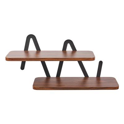 Ostaria Wandrek - wandplank - hout / metaal - MDF - zwart / bruin - woonkamer/keuken