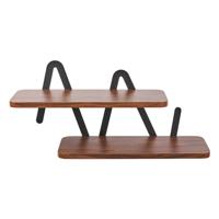 Ostaria Wandrek - wandplank - hout / metaal - MDF - zwart / bruin - woonkamer/keuken