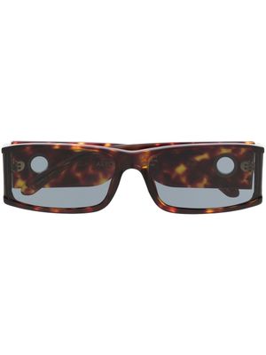 Linda Farrow lunettes de soleil Mya à monture rectangulaire - Marron