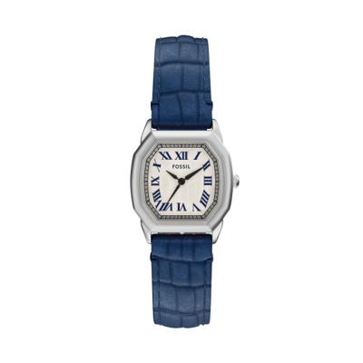 Horlogeband Fossil ES5425 Leder Blauw 16mm