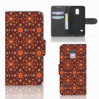 Samsung Galaxy S5 Mini Telefoon Hoesje Batik Brown - thumbnail