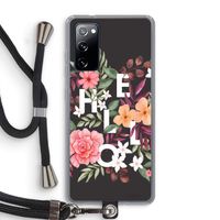 Hello in flowers: Samsung Galaxy S20 FE / S20 FE 5G Transparant Hoesje met koord