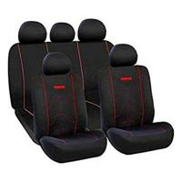 Set hoezen voor zittingen MOMO 21 Zwart Zwart/Rood Polyester