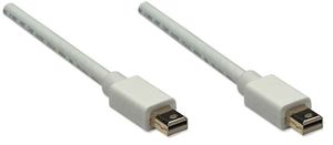 Manhattan 324557 DisplayPort-kabel Mini-displayport Aansluitkabel Mini DisplayPort-stekker, Mini DisplayPort-stekker 1.00 m Wit Vergulde steekcontacten