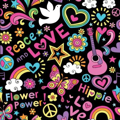 Hippie Sixties feest thema bierviltjes/onderzetters - 25x stuks - tafel versiering