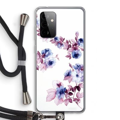 Waterverf bloemen: Samsung Galaxy A72 5G Transparant Hoesje met koord