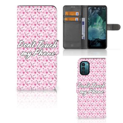 Nokia G11 | G21 Portemonnee Hoesje Flowers Pink DTMP Nokia G11 | G21 Portemonnee Hoesje Flowers Pink DTMP