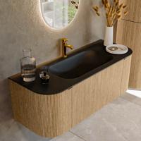 Badmeubel Mondiaz Kurve | 120 cm | Meubelkleur Oak | Wastafelkleur Urban | Midden spoelbak | 1 kraangat