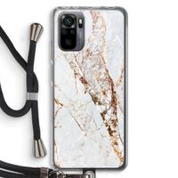 Goud marmer: Xiaomi Redmi Note 10 Pro Transparant Hoesje met koord