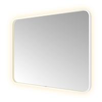 Spiegel Hotbath &MORE 80x100 cm LED-Verlichting Spiegelverwarming Rechthoek Afgerond Mat Wit