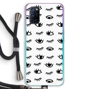 Eye pattern #2: Oppo A92 Transparant Hoesje met koord