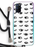 Eye pattern #2: Oppo A92 Transparant Hoesje met koord Eye pattern #2: Oppo A92 Transparant Hoesje met koord