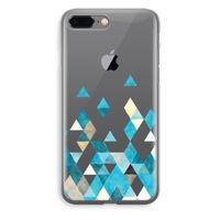 Gekleurde driehoekjes blauw: iPhone 8 Plus Transparant Hoesje