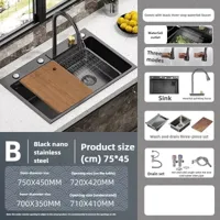 Keukenaccessoires Wastafel Grote Versterkte Roestvrijstalen Wastafel Enkele Groente Wastafel Keukenaccessoires Wastafel Grote Versterkte Roestvrijstalen Wastafel Enkele Groente Wastafel