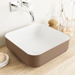 MONDIAZ BINX Waskom solid surface 36cm kleur Rust / Talc