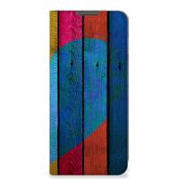 Motorola Moto G22 Book | Wallet Case | Wood Heart - Cadeau voor je Vriend